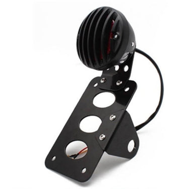 Support de plaque d'immatriculation avec feu arriere moto vintage type café racer ou scrambler couleurs noir